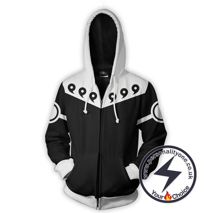 Naruto 6 Paths Black Zip Up Hoodie Jacket